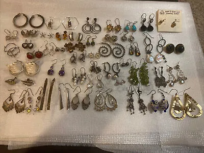 Vintage Sterling Silver LOT OF 50 Pairs Of EARRING • $225
