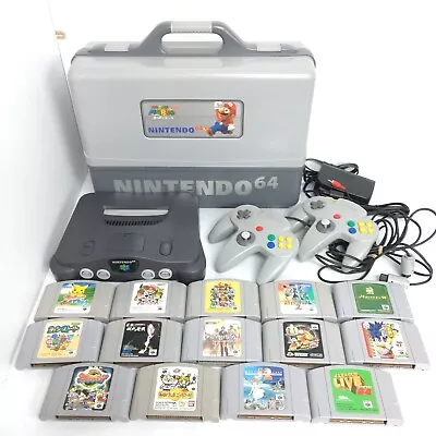 Nintendo 64 Storage Carrying Case N64 Super Mario Bundle With Japanese 14 Games • $209.99