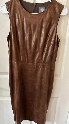 Vince Camuto Brown Faux Leather Dress Size 4 • $65