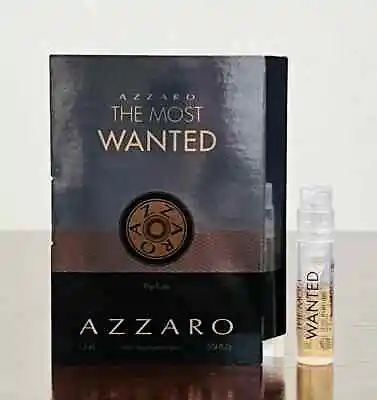 1 Sample Vial AZZARO THE MOST WANTED For Men 0.04 Oz 1.2 Ml Parfum Spray ON CARD • $9.95