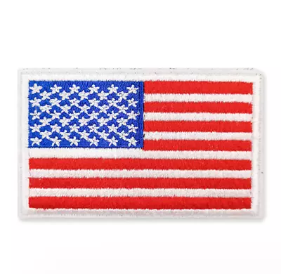 United States Of America Star Striped Flag Patch Embroidered 8x5cm Hook Batch • £2.99