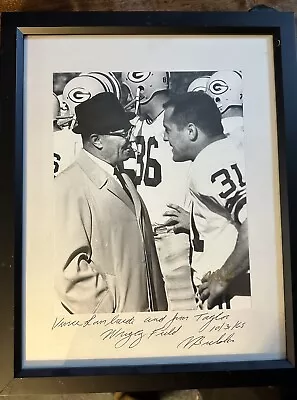 1965 Vernon Biever Orig Photo Signed W/Description Vince Lombardi & Jim Taylor  • $50