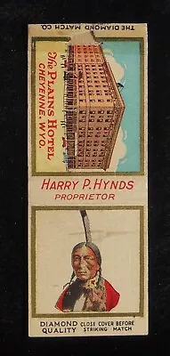 1930s DIAMOND QUALITY INDIAN The Plains Hotel Harry P. Hynds Prop. Cheyenne WY • $3.73