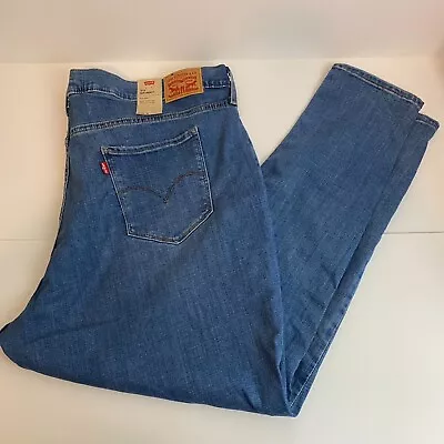Levis Women 711 Jeans 24W Blue Medium Wash Distressed Skinny Hypersoft New • $26.10