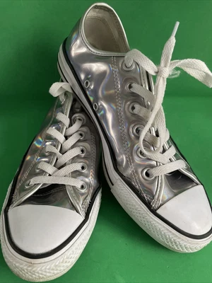 £19.99 • Buy CONVERSE, Ladies Silver Metallic Low Top Pumps, Size 6, Lace Up