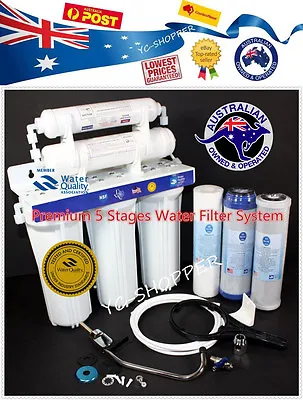 $124.85 • Buy Deluxe 5 Stages Drinking Water Filter Kitchen Under Sink Purifier + Fittings