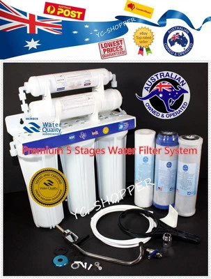 $124.85 • Buy Deluxe 5 Stages Drinking Water Filter Kitchen Under Sink Purifier + Fittings