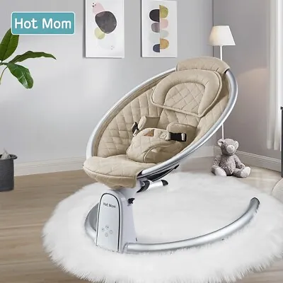 $149 • Buy Hot Mom Electric Baby Bouncer,Bluetooth And Adjustable Seat Baby Swing,Beige
