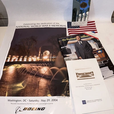 World War 2 WWII Memorial Dedication Memorabilia LOT May 29 2004 Washington DC • £37.80