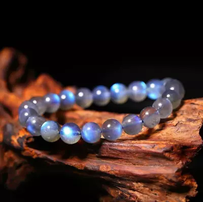 Genuine Moonstone 6MM Round Beads Healing Reiki Balance Women Men Bracelet Gifts • $12.39