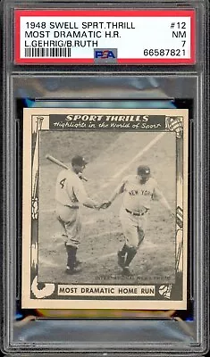 1948  Swell Sport Thrills #12 Gehrig / Ruth PSA 7 NM TOP GRADE! NONE HIGHER • $7895