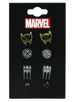 Wolverine Stud Earrings 4-Pack X-Men Stainless Steel Marvel Comics Brand New • $19.95