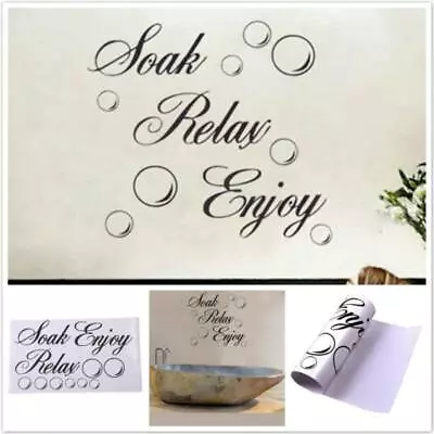 £3.60 • Buy Bathroom Words Wall Quote Stickers Vinyl Art Decals Decor DIY Bath Shower J