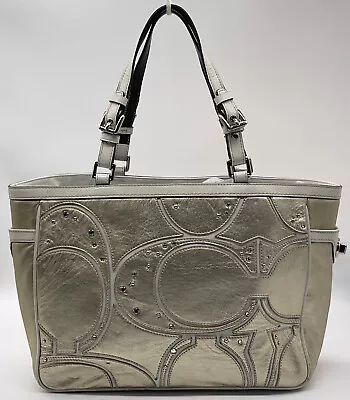 COACH F13121 Gold Signature Pierced C  Gallery  Tote Handbag • $19.99