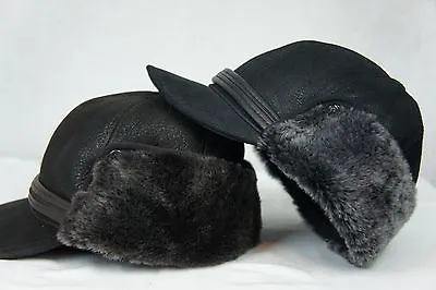 NEW100% Sheepskin Shearling Leather Trapper Elmer Fudd Hunting Aviator Hat S-3XL • $27