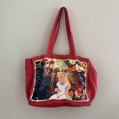 Disney Alice In Wonderland Tote Bag Canvas Purse Sequins Beaded Y2k 90s • $14.99