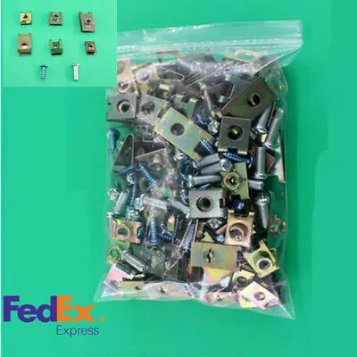 100x Mixed Car Door Panel Fender Flares Screw Fastener Gasket U Clips Retainers • $15.29