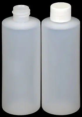 Plastic Bottle (HDPE Natural) W/White Lid 4-oz. 100-Pack New • $13.95