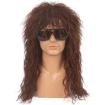 Costume Wig 80S Wigs Halloween Costumes Male Rock Wig Long Culry Punk Heavy Meta • $35.14