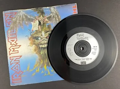 Iron Maiden • The Evil That Men Do • Orig UK Press 7  45-RPM Single Record VG+ • $24.99