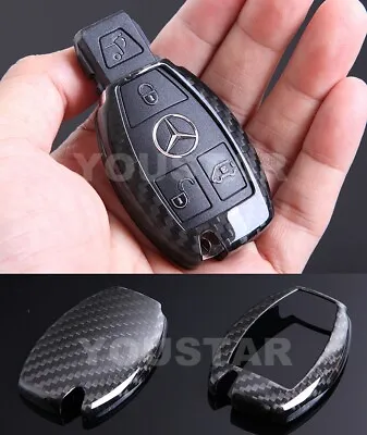 US STOCK GENUINE CARBON Key Case Shell For Mercedes Chrome Smart Remote 2008 On • $39.99