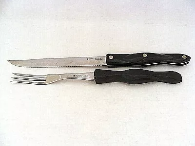 Cutco 1729 KK Serrated Carving Knife & 1726 KK Meat Turning Fork Dark Brown   • $39.99