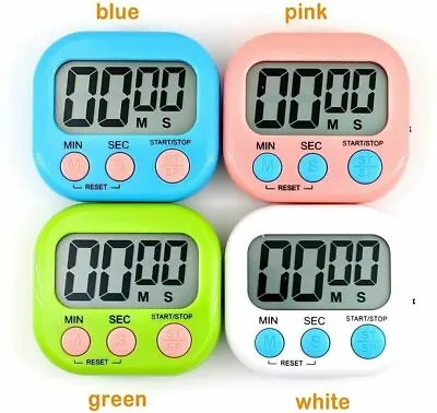 £3.40 • Buy Loud Digital Kitchen Timer Clock Alarm Large Magnetic LCD Countdown For Cooking