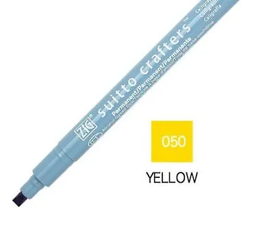 ZIG Suitto Crafters Marker Pen Calligraphy 3.5mm Tip - Yellow • £3.50