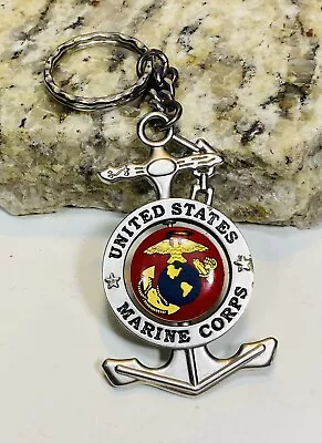 USMC Eagle & Anchor United States Marine Corps Spinner Keychain USA Military Fob • $15.95