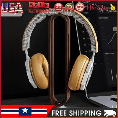 Bamboo Wood Metal Headphone Stand Earphones Display Rack Bracket (Grey) • $24.39