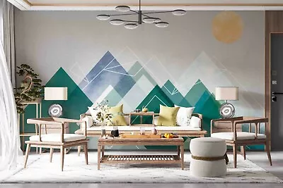 3D Triangle Mountain Wallpaper Wall Mural Removable Self-adhesive 534 • $130.47