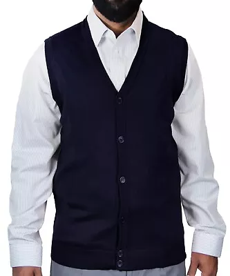 Blue Ocean  Mens Big & Tall Sleeveless Cardigan Sweater Vest (SV-200BM) • $33