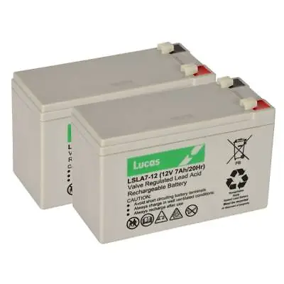 2 X LUCAS 12V 7AH Acorn Superglide 120 Stairlift Mobility Battery Pack • £29.50