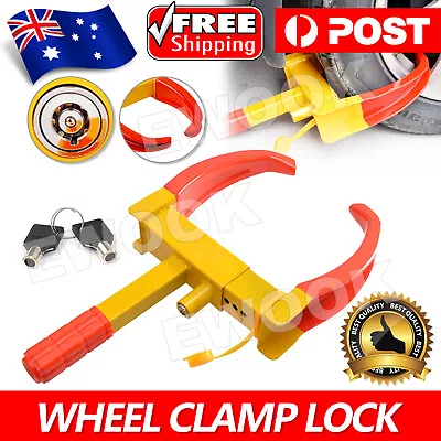 Wheel Lock Clamp Heavy Duty Anti-theft For Vehicle Car Trailer Clamp With 2 Keys • $22.95