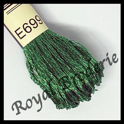 Embroidery Thread - Metallic Greens  Create Light Reflection Effects • £2.49