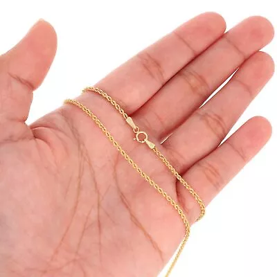 14K Yellow Gold 1mm-10mm D/C Rope Chain Link Necklace Bracelet Mens Women 7 -30  • $96.98