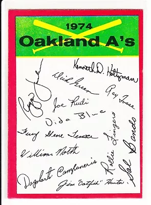 OAKLAND A's 1974 TOPPS TEAM CHECKLIST *MM • $0.99