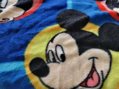 Disney Mickey Mouse Fleece Fabric Remnant Piece 15  X 17  & Extra Attached Piece • $7.02