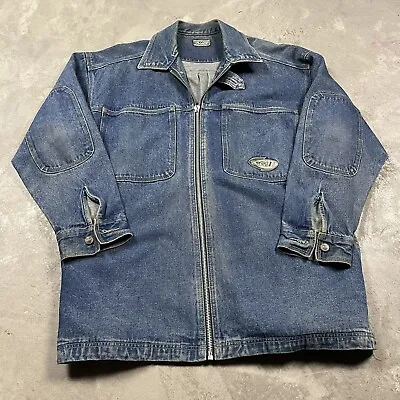 Vintage Macgear Jeans Jacket Denim 90s Y2K Skater Raver Cyberpunk Men’s L/XL • $39.99