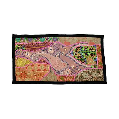 Vintage Embroidered Patchwork Indian Tribal Traditional Tapestry Wall Hanging Ay • $19.99