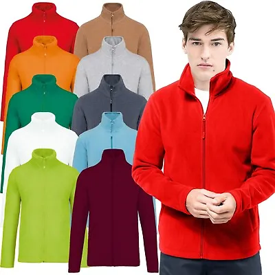 £11.94 • Buy Mens Fleece Jacket Plain Full Zip Up Heavy Outdoor Warm Polar Work Anti Pill Top