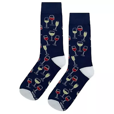 NWT Wine Galore Dress Socks Novelty Men 8-12 Multicolor Crazy Fun Sockfly • $8.99