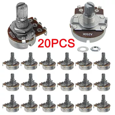 20x A250K Big Size Guitar Bass Pots Potentiometer Short Shaft Audio Tone Control • $14.29