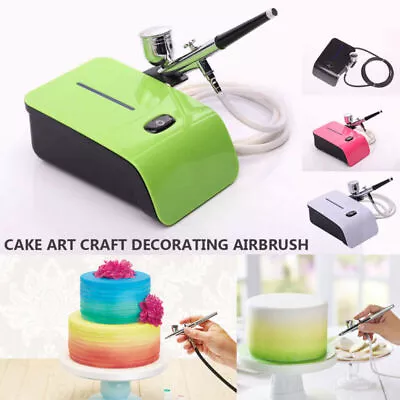 Cake Decorating Airbrush Kit Art Crafting Compressor Set Spray Kitchen Tool  • $147.41