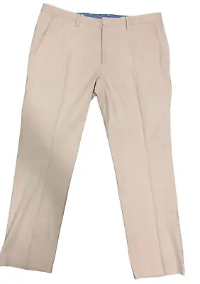 Bonobos Pants Mens 38x30 Pink Chino Slim Straight Flat Front Cotton Pants • $19.99
