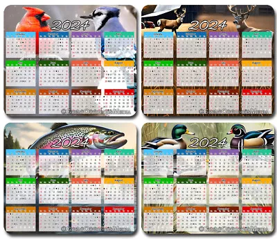 2024 Calendar Mouse Pad / PC Mousepad ~ Birds Ducks Fishing Hunting Outdoor GIFT • $6.95