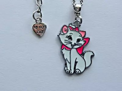 DISNEY ARISTOCATS MARIE CAT NECKLACE ADJUSTABLE STAINLESS-STEEL CHAIN 18 X3  • $6.99