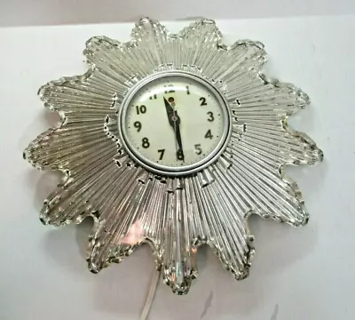 Telechron GE 8019 Czech Deco Starburst Glass Novelty Electric Wall Clock MCM Vtg • $799.90