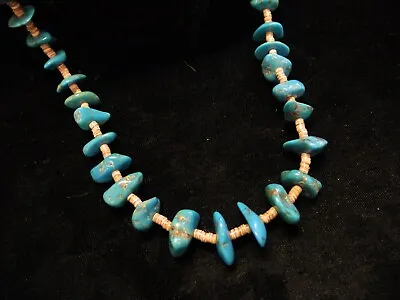 Stunning TURQUOISE 32  NECKLACE Antique Vintage Native American Indian .. D1250 • $145