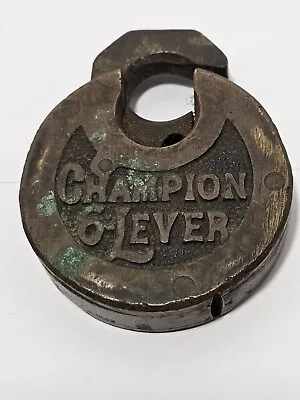 Champion 6 Lever Padlock Miller Co. Vintage NO KEY Mechanism Is Stuck  • $20